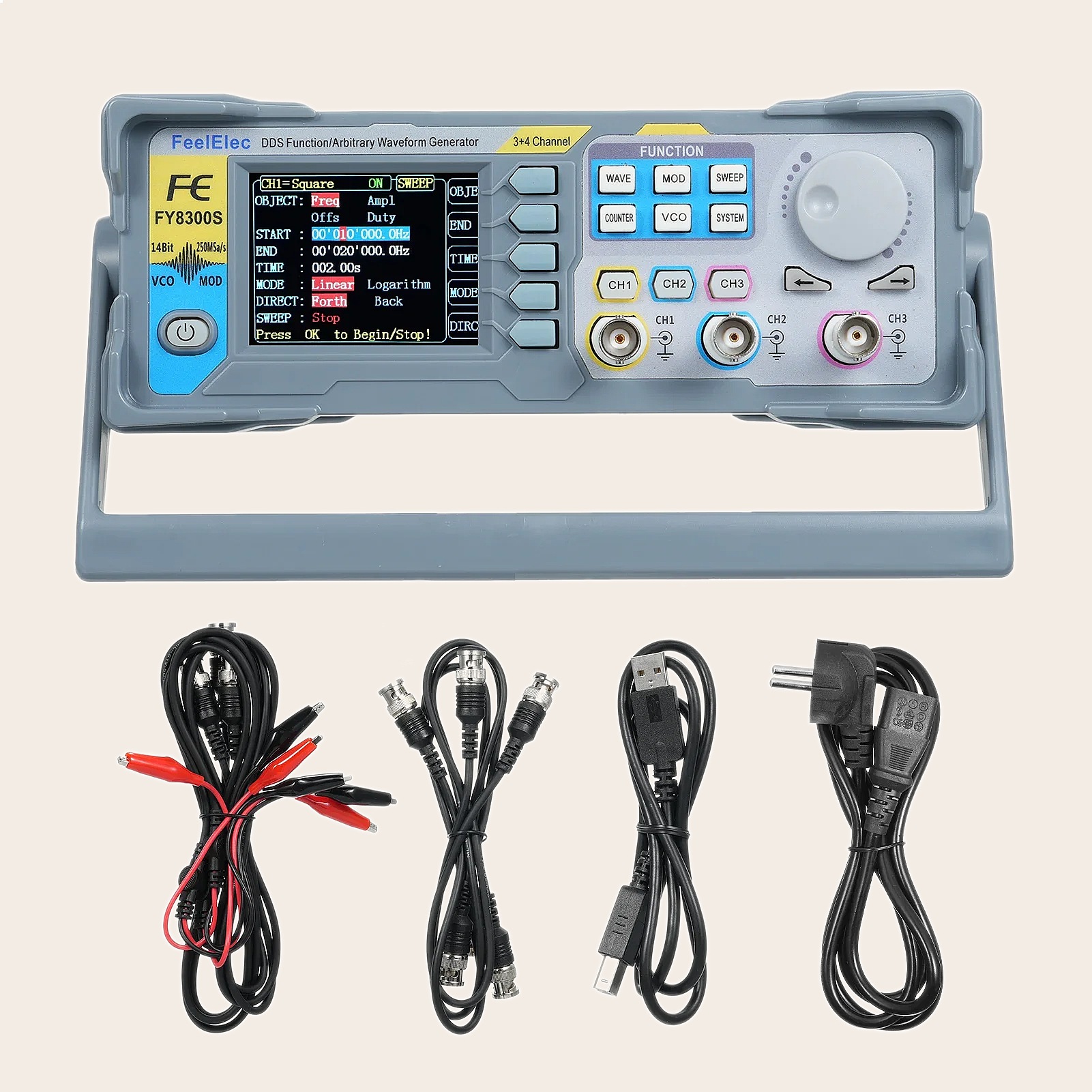 FeelElec FY8300S 60MHz 3CH Arb - Function Arbitrary Waveform Generator recensie en prijs